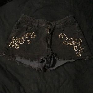 Bedazzled Black Shorts